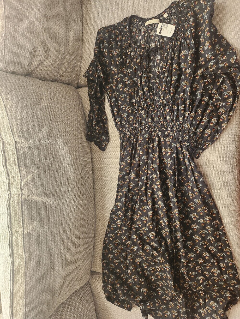 DOEN Delfina Smocked Midi Dress In Floral Print - Picture 2 of 5